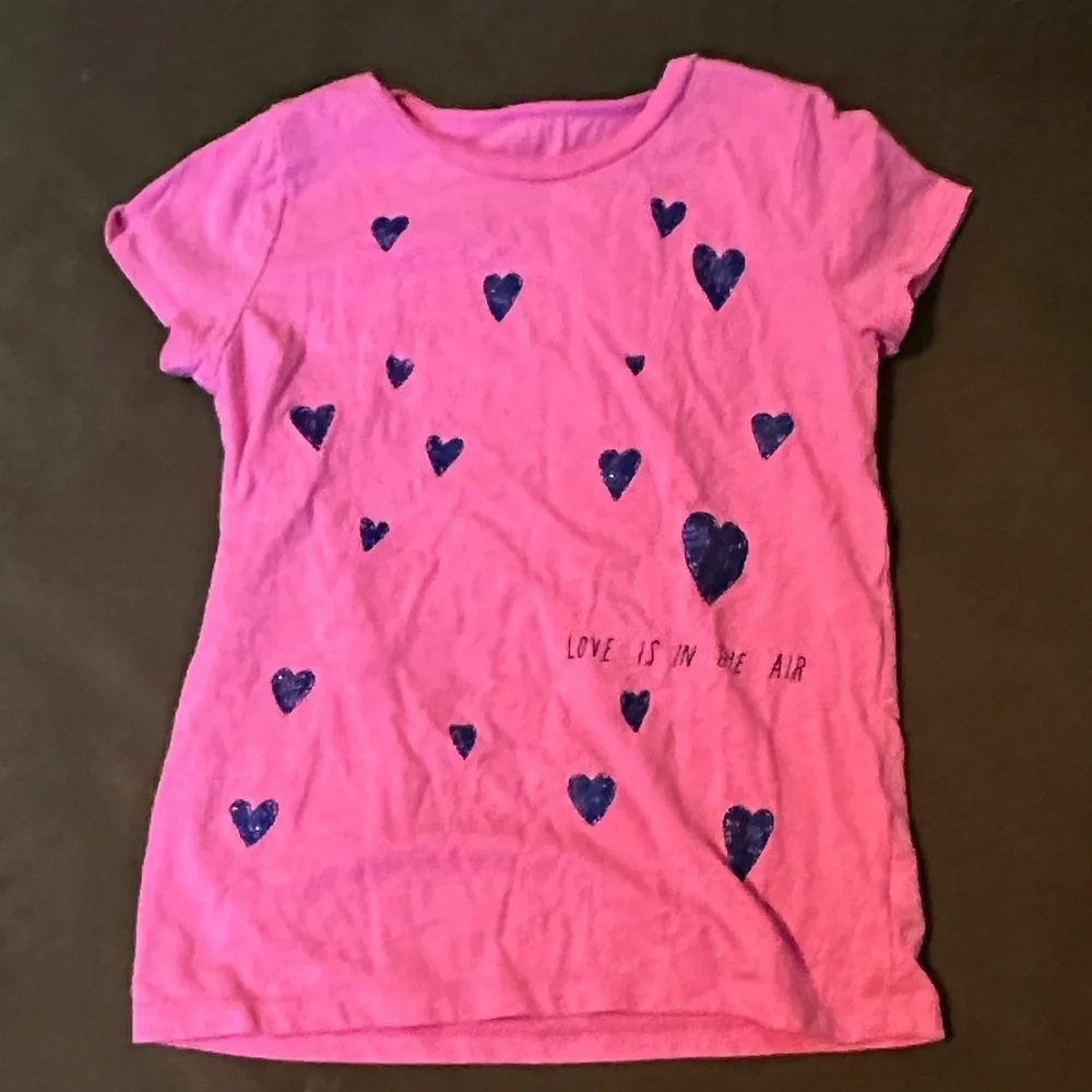 OshKosh B'gosh Pink Tee with Blue Hearts